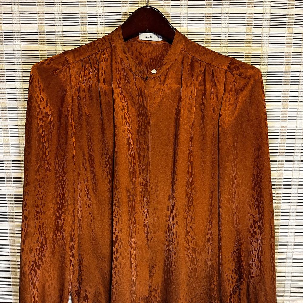 **Authentic A.L.C. Owens Silk Jacquard Blouse